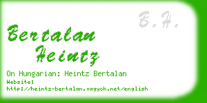 bertalan heintz business card